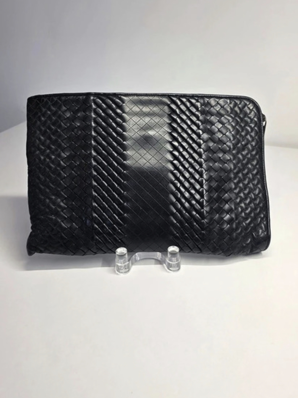 Bottega Veneta Intrecciato Leather Zip Pouch - Black